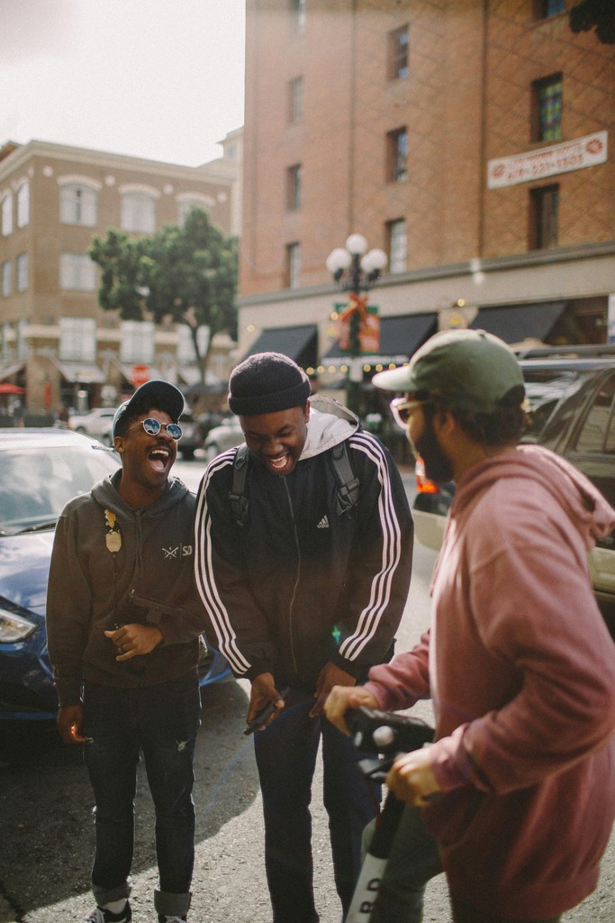 3 Young Men Laughing In New York