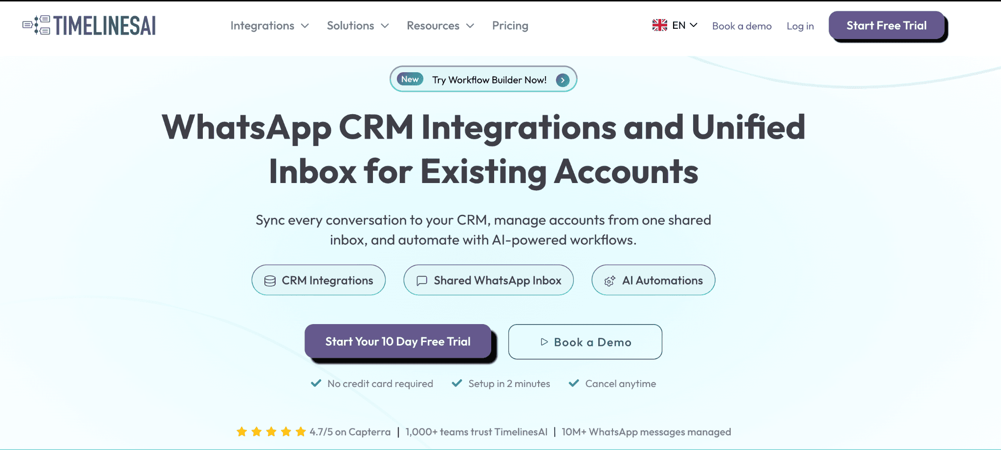TimelinesAI homepage