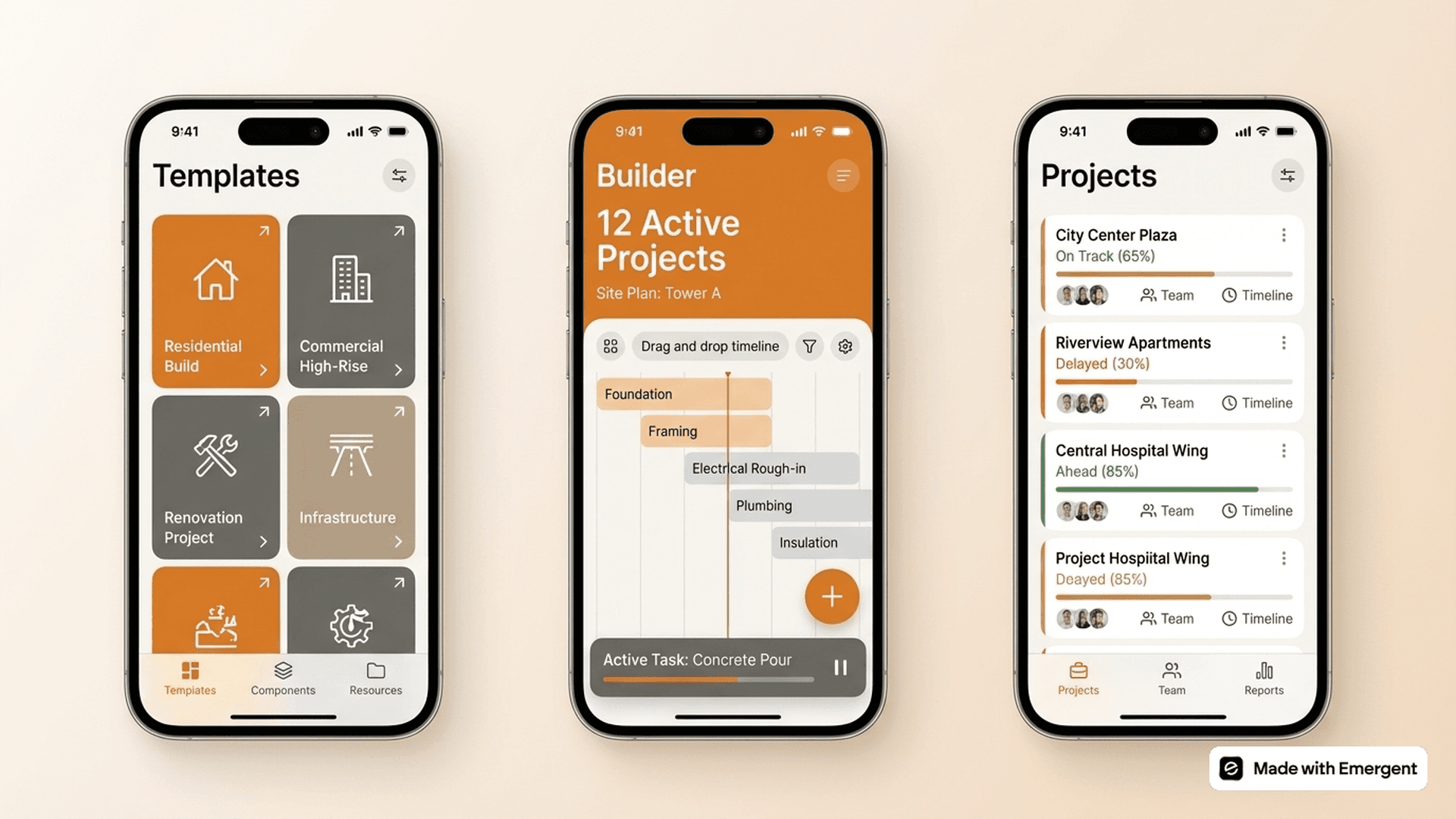 Construction Scheduling App Made With Emergent