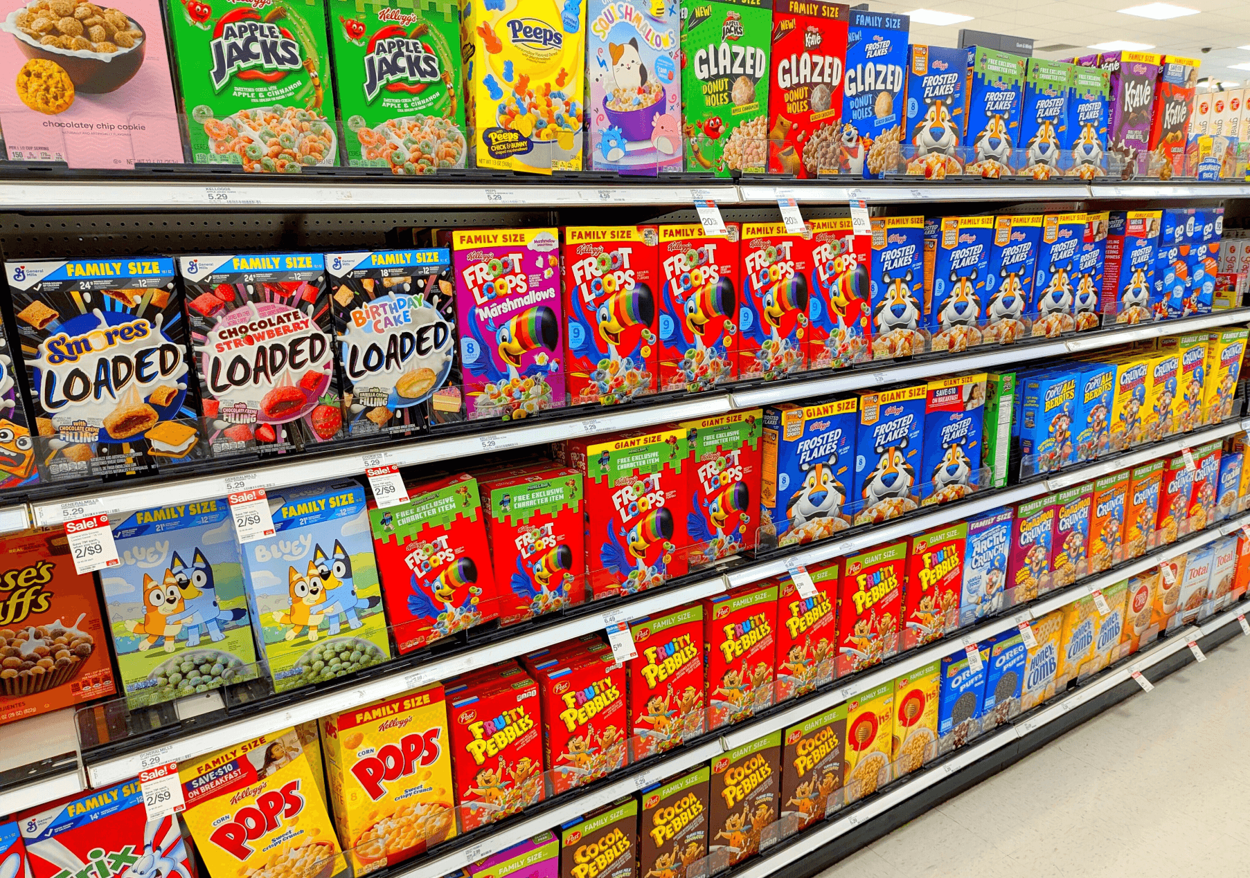 shelf with cereal