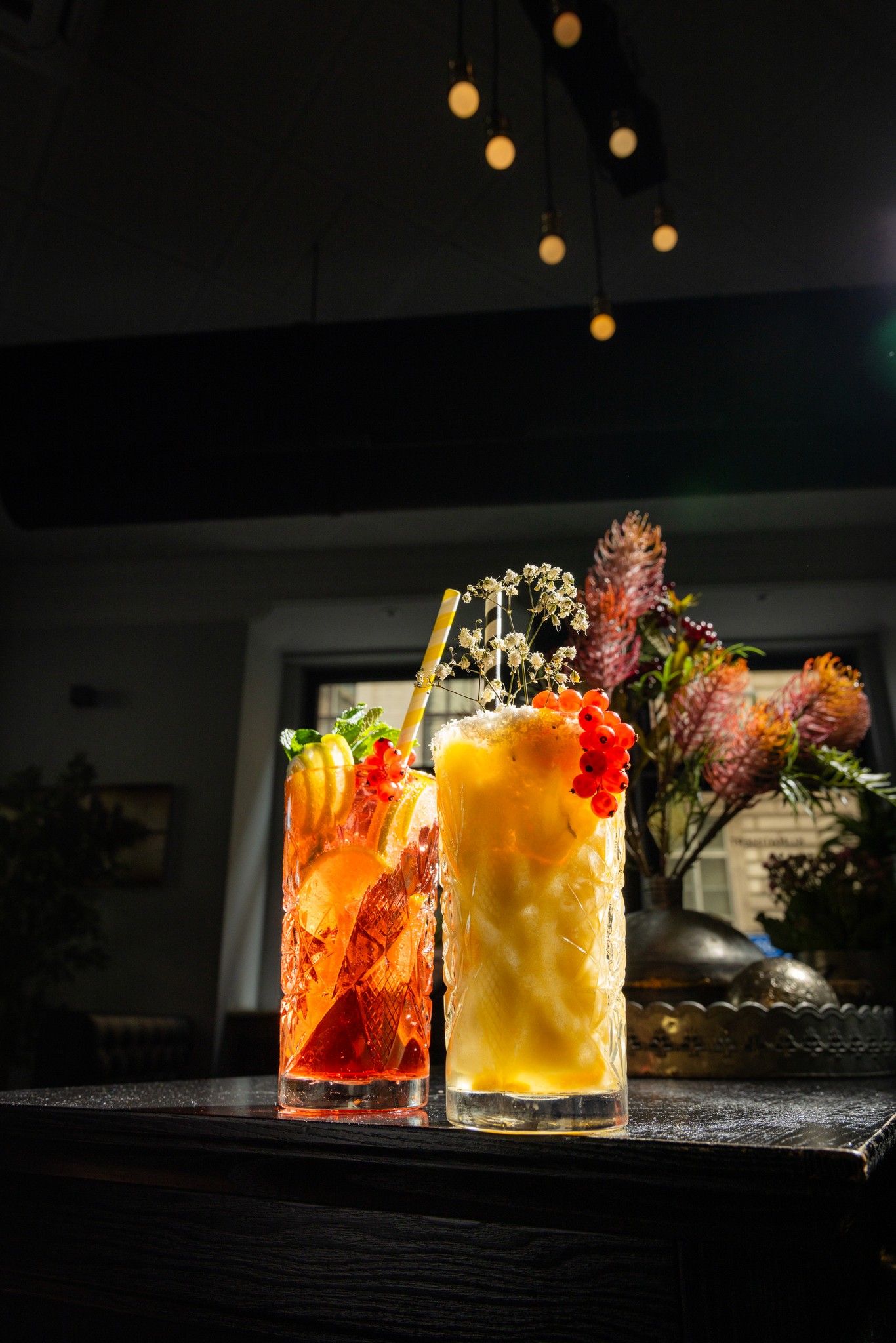Bartender serving cocktail