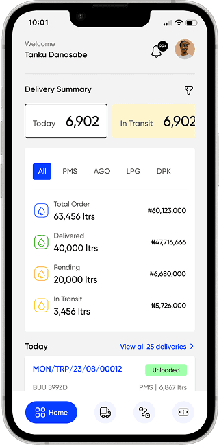 Customer App home