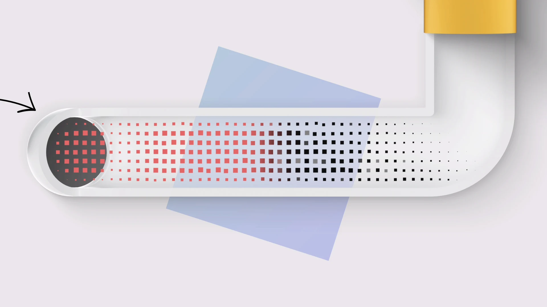 Cross-section diagram showing carbon dioxide flowing through a horizontal pipeline system