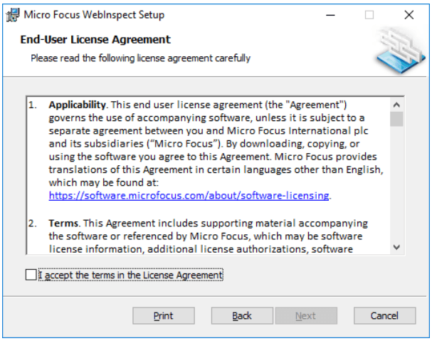 Accept the license agreement