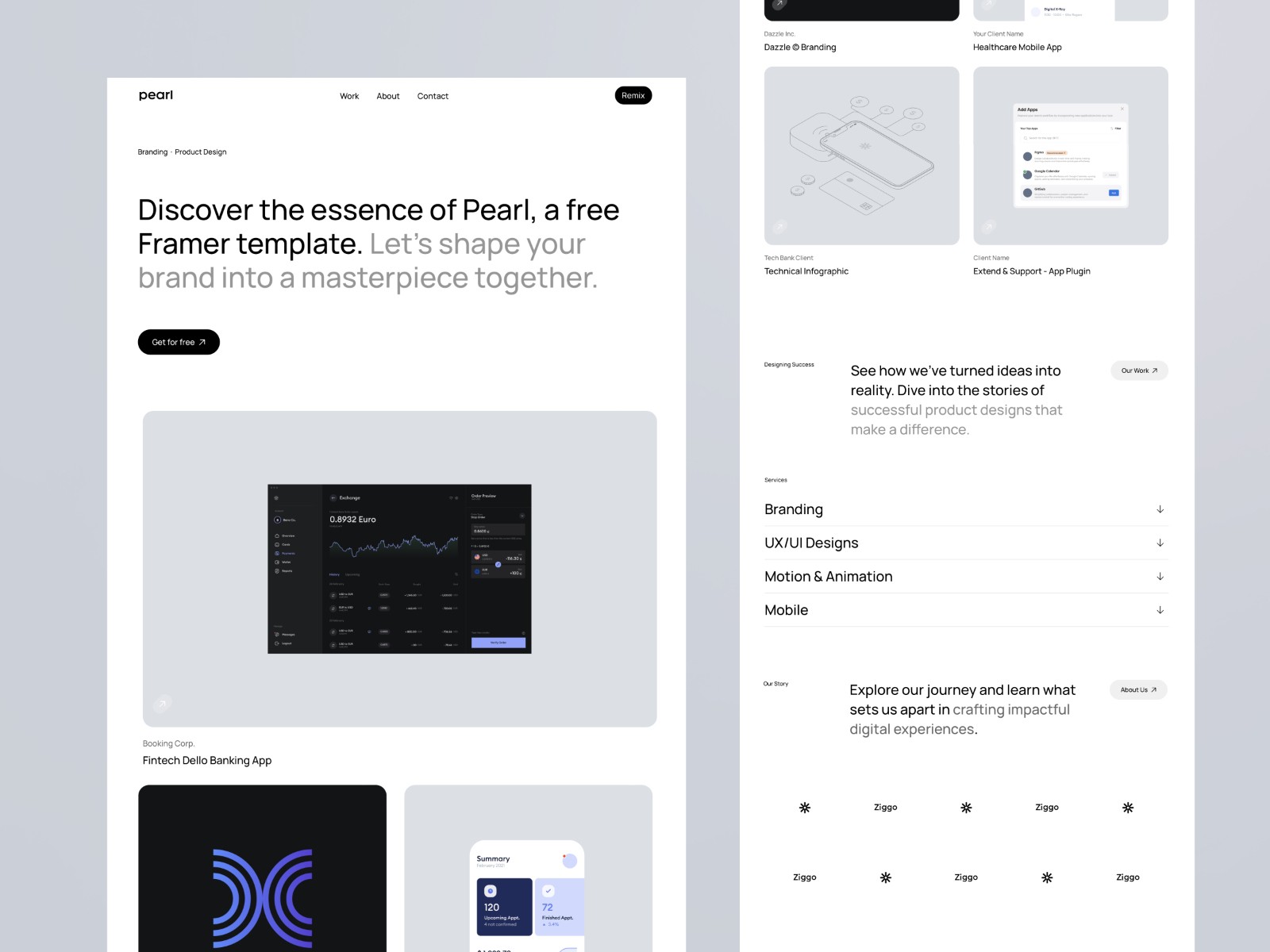 Pearl — 黑白极简排版感创意机构官网设计灵感