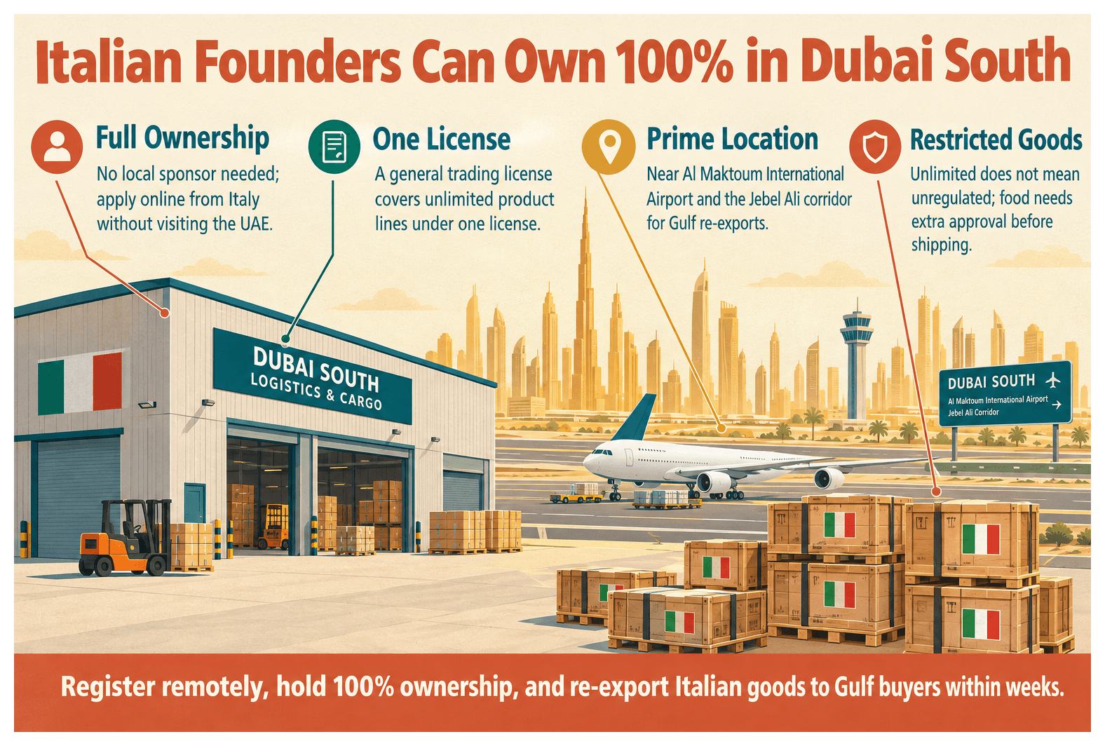 Infographic: How Italian Entrepreneurs Set Up a Trading Business in Dubai South