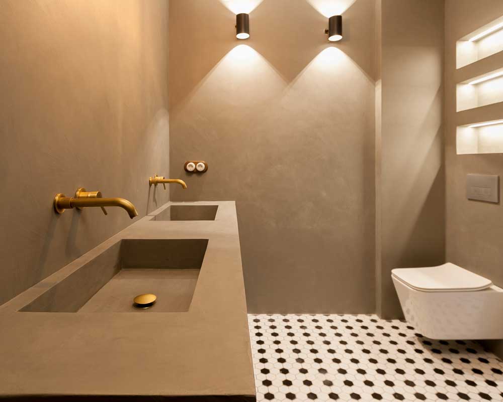 Suelo de microcemento en salón