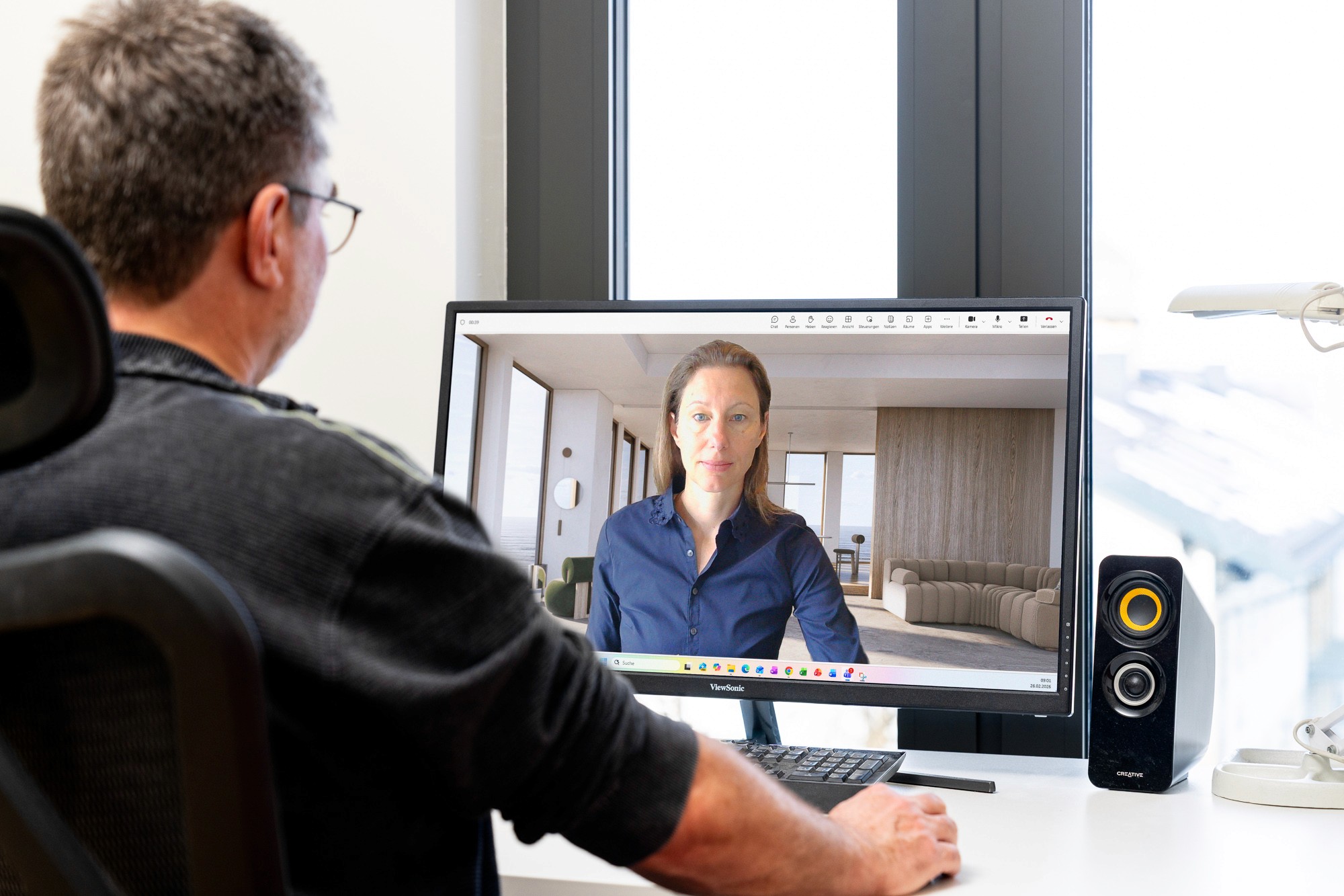 René Stautmeister im virtuellen Coaching-Gespräch mit Führungskraft