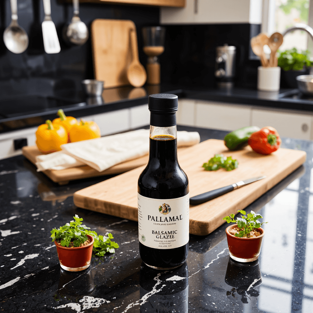 product photography of bottle of balsamic glaze