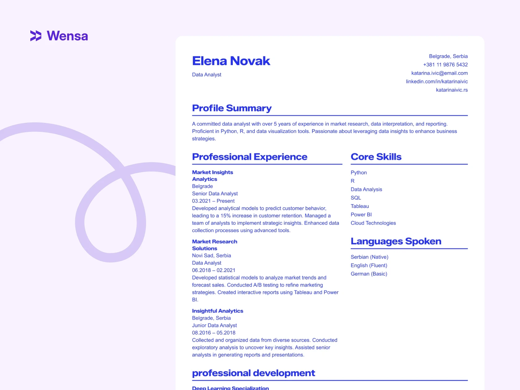 hybrid resume combining skills and chronological structure