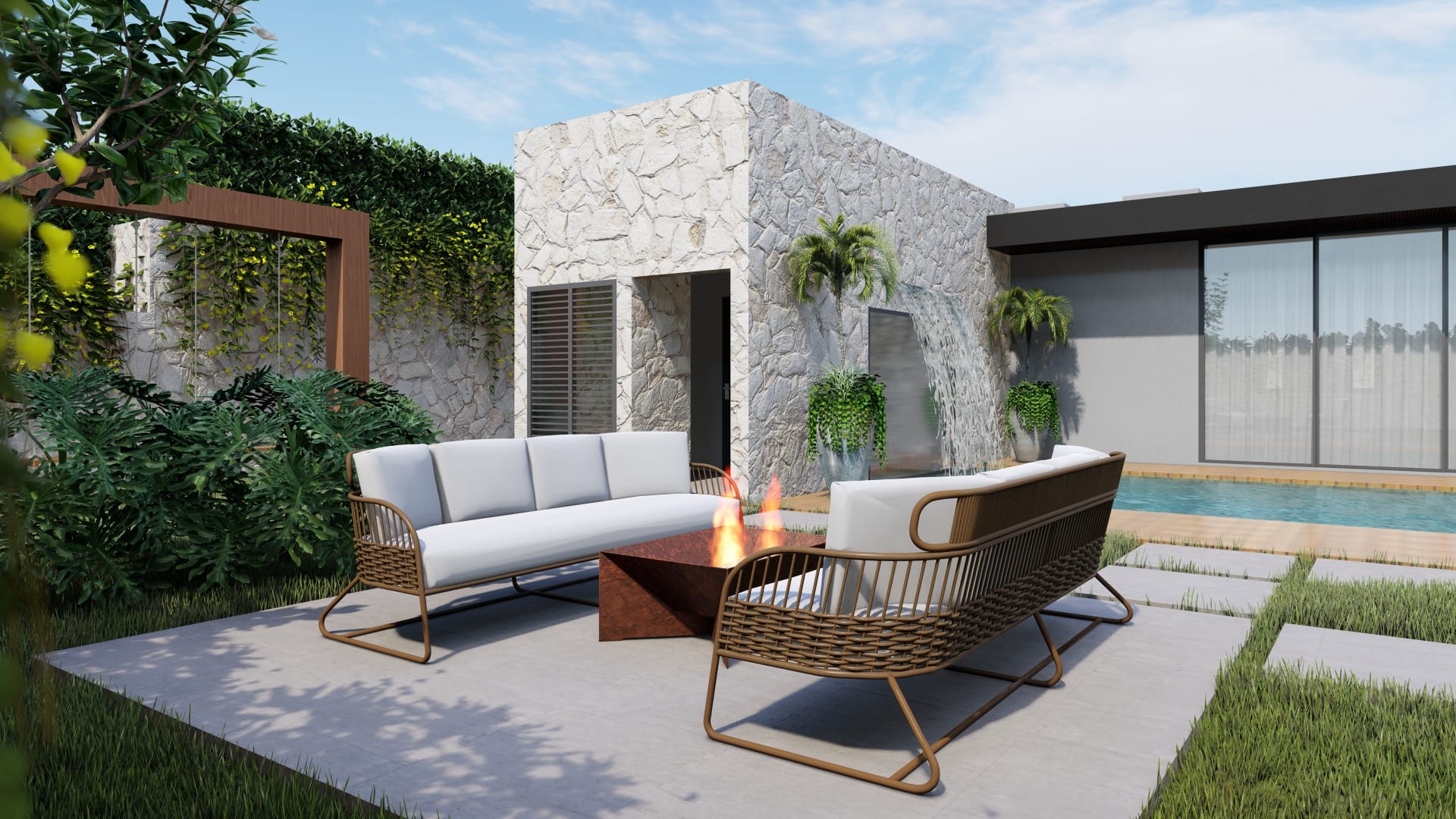 Projeto arquitetonico residencial casa de alto padrão sete lagoas minas gerais com piscina a area de lazer 
