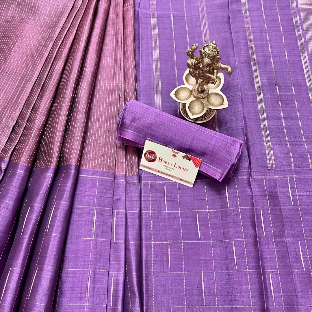 Turkish Rose and Orchid Kanchivaram Silk Saree