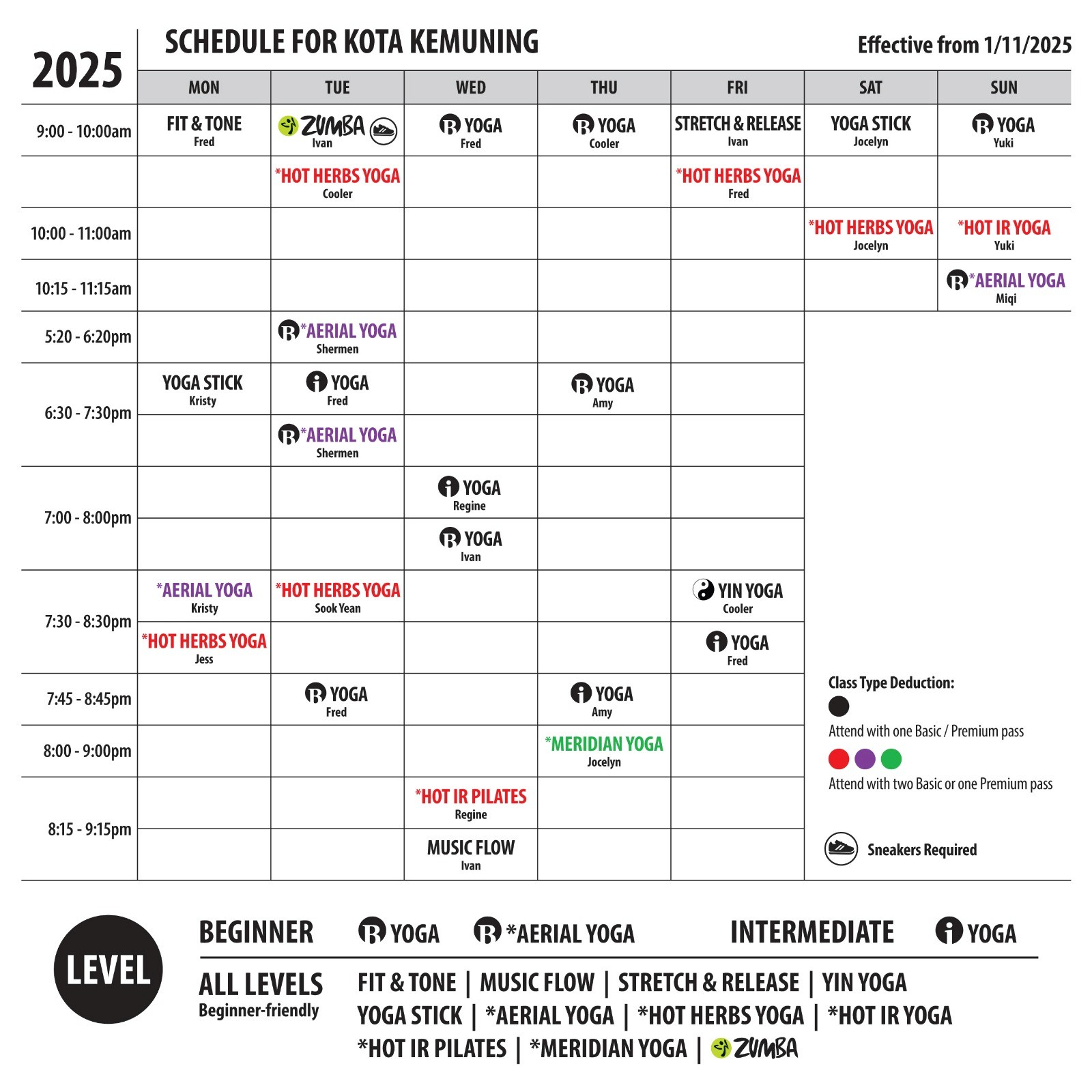 Surya Yoga Kota Kemuning Schedule