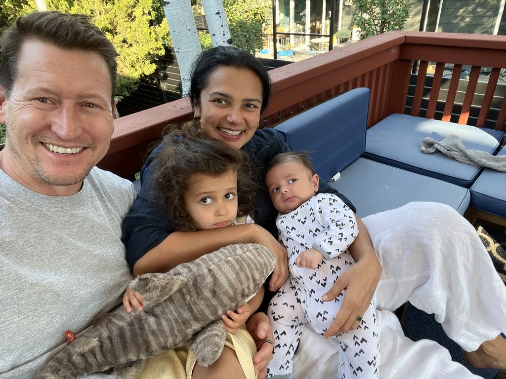 George Morgan with his wife and two children in Boulder