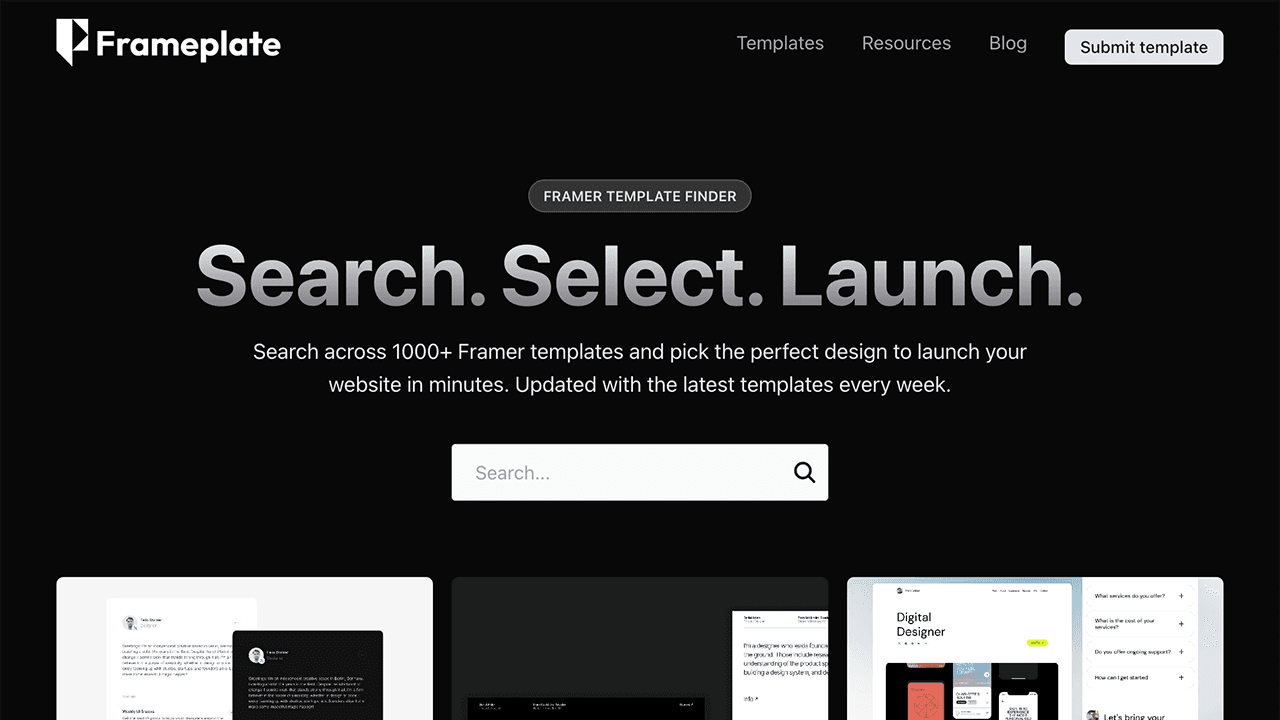Framer Template Finder
