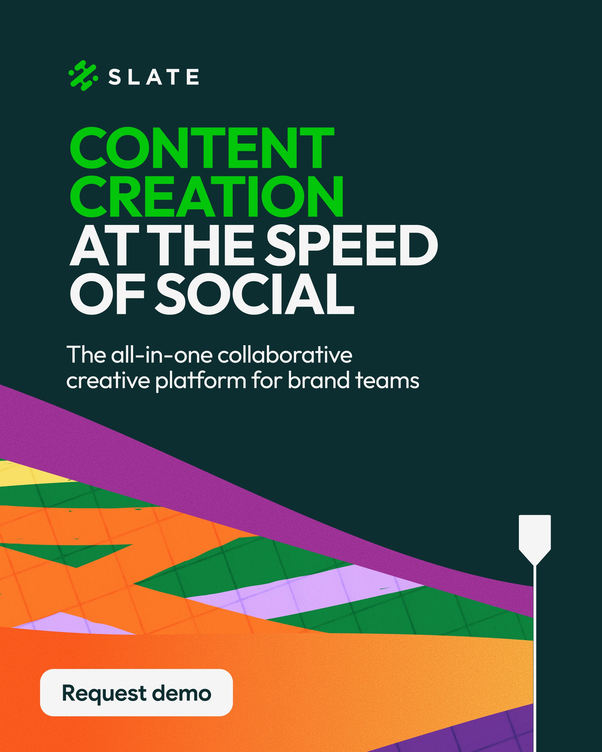 Social content creation platform brand consistency tool video editing software team collaboration enterprise solution Slate platform interface design brand asset management social media workflow automation content creator tool 10-day branding sprints for Series A B Slate teams social media