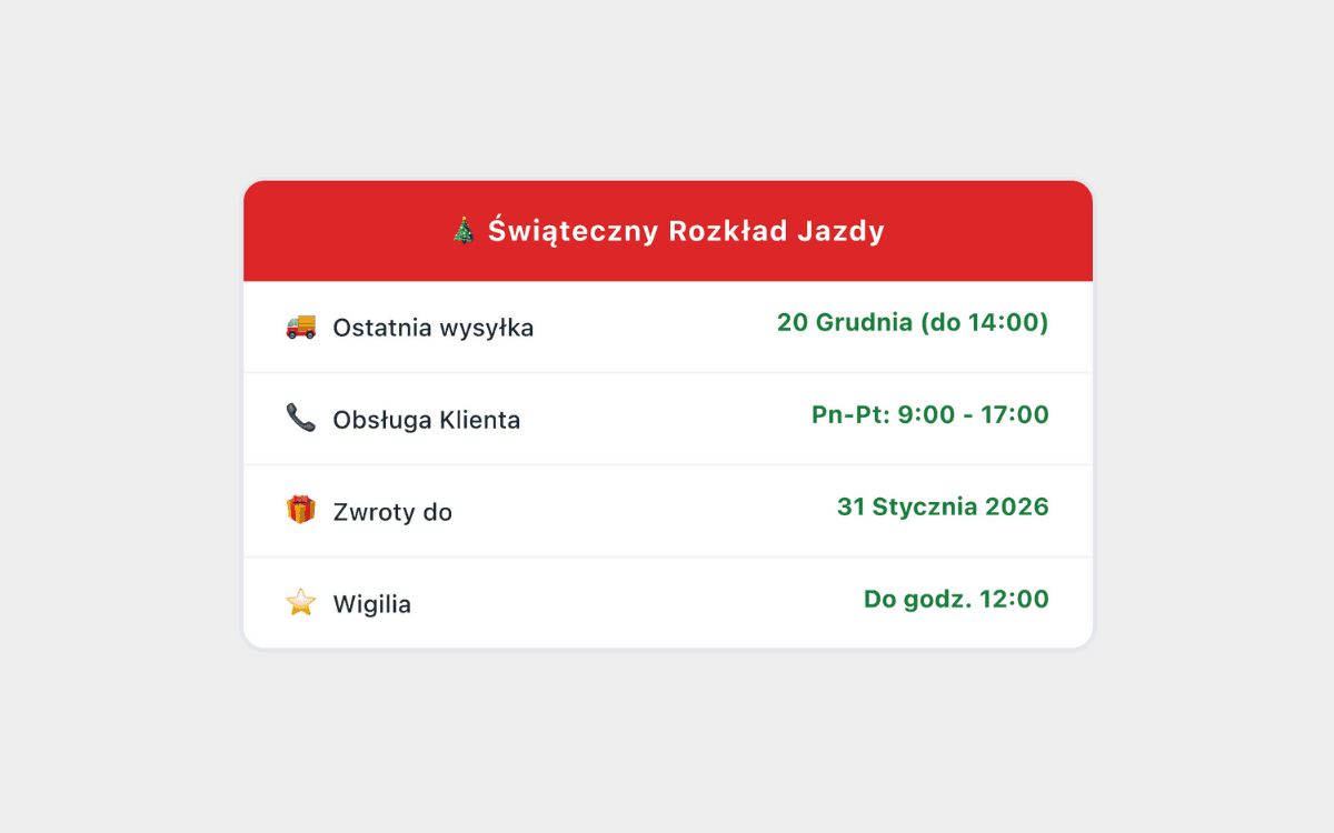 Harmonogram świąteczny