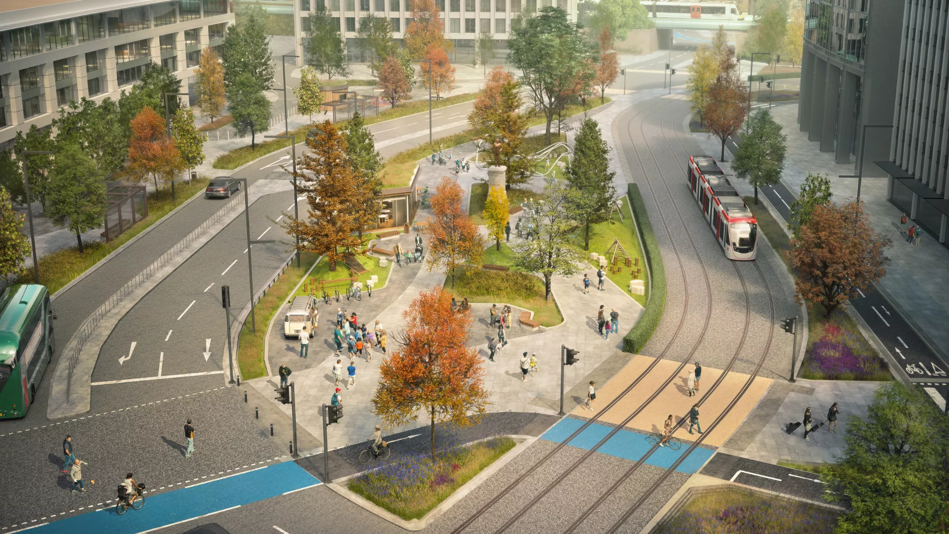 View of the Callaghan Square / Crossrail Phase 1 project