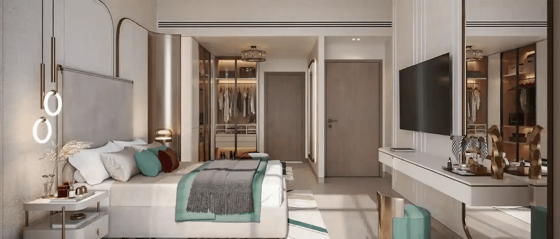 Stellar Axis, a contemporary apartment building in Dubai, features sleek design and vibrant surroundings.
