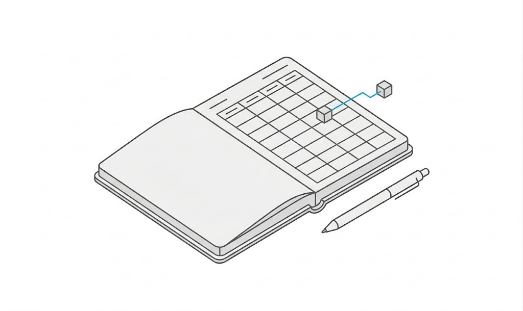 Trade Journal with a pen