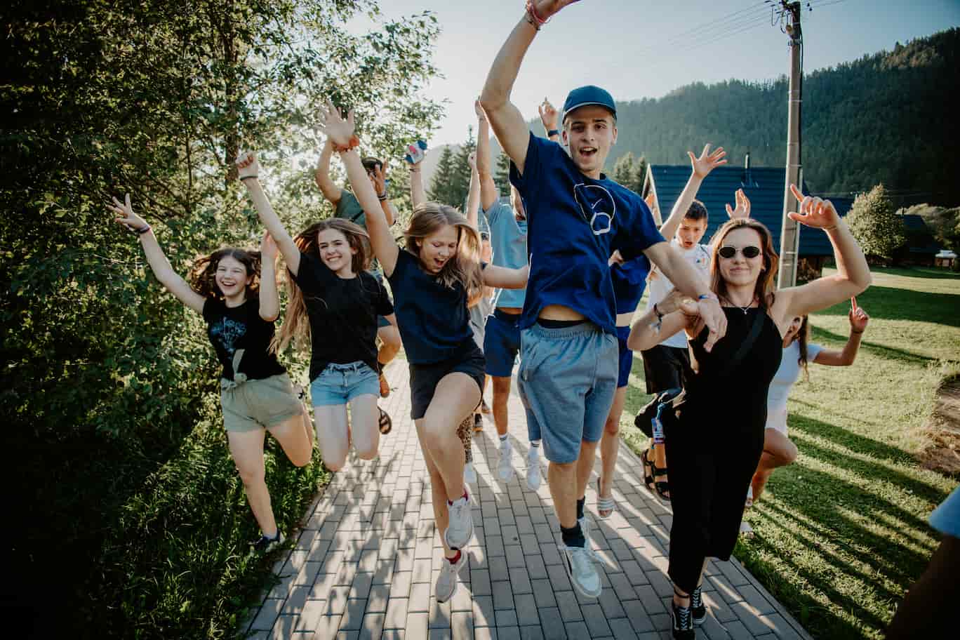 Colorful drinks with lime garnish