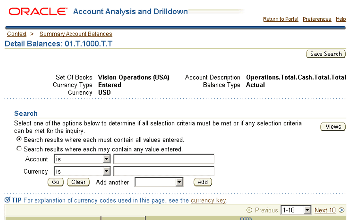 Oracle Financials — reporting overview