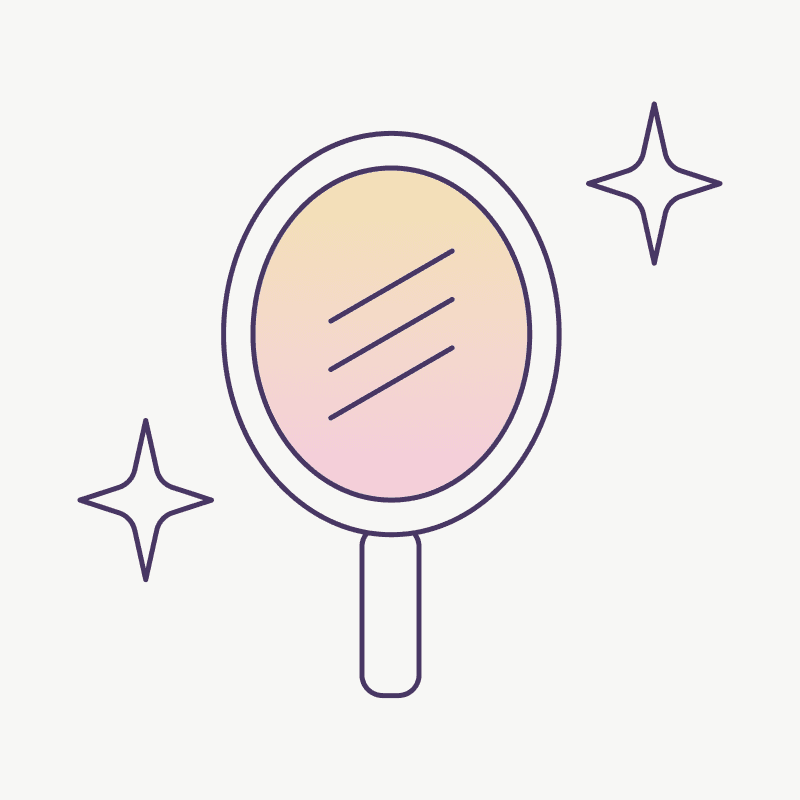 Mirror illustration representing confidence