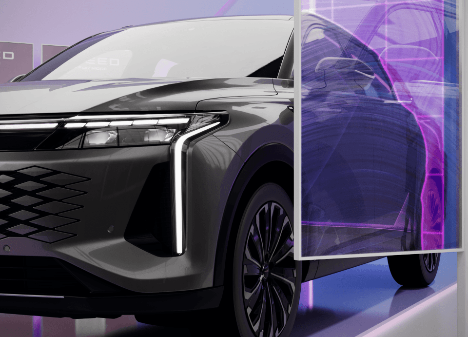 Case cover image for Exeed offline activation project combining automotive design and technology, created by our team
