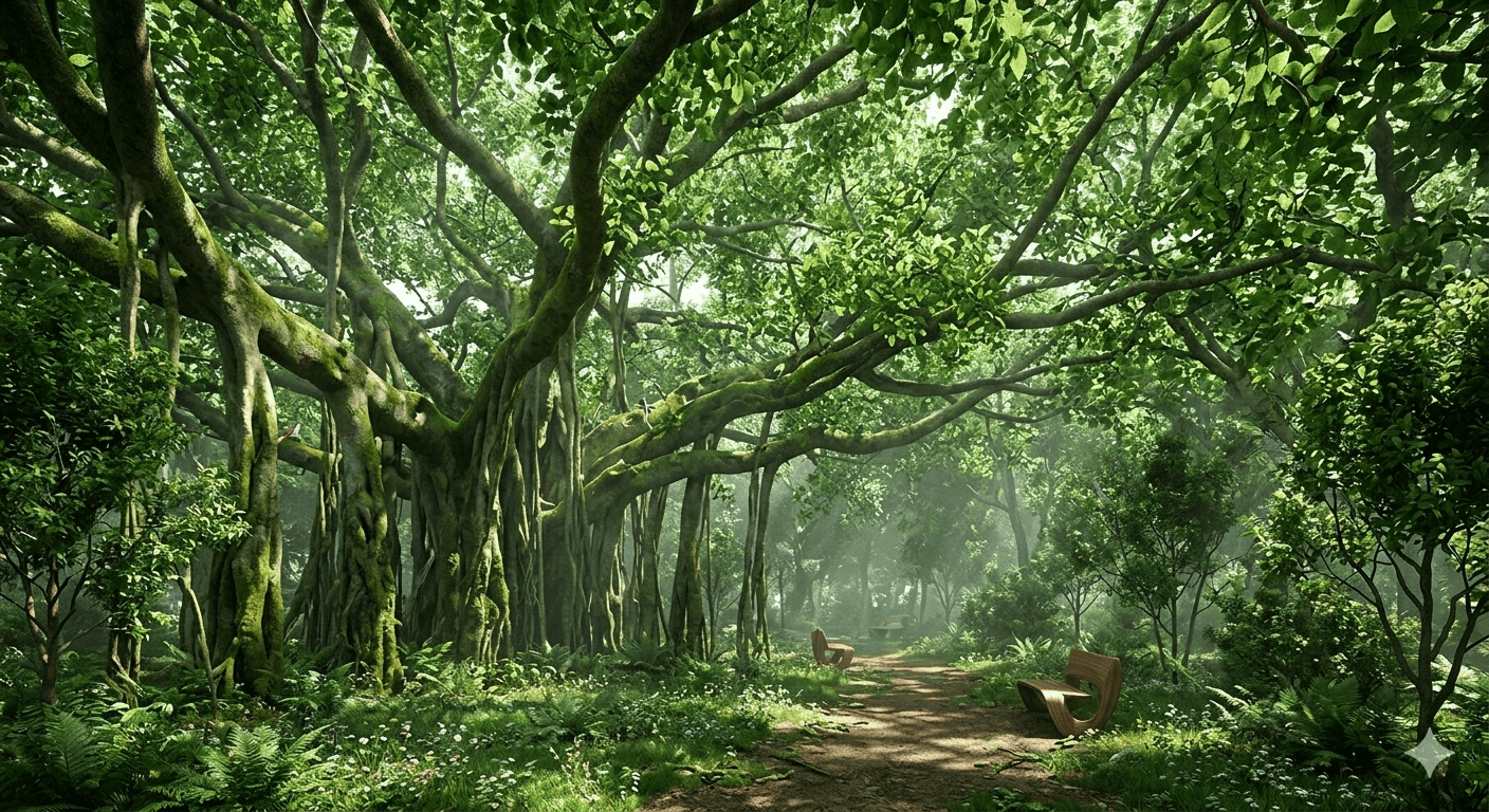 Lush green landscape and walking trails at Sector 79 Gurugram luxury project.