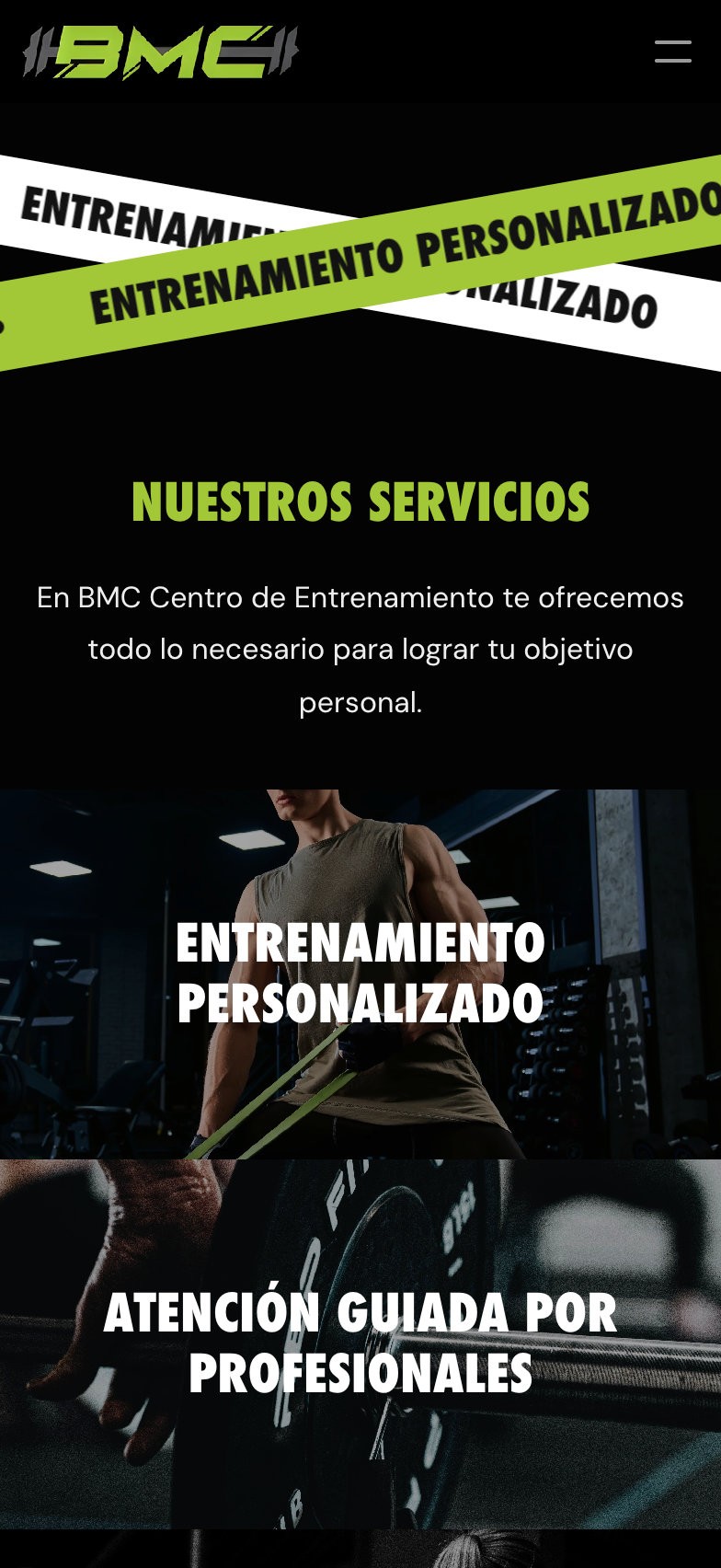 Arvox Studio - Diseño web de BMC Centro de Entrenamiento