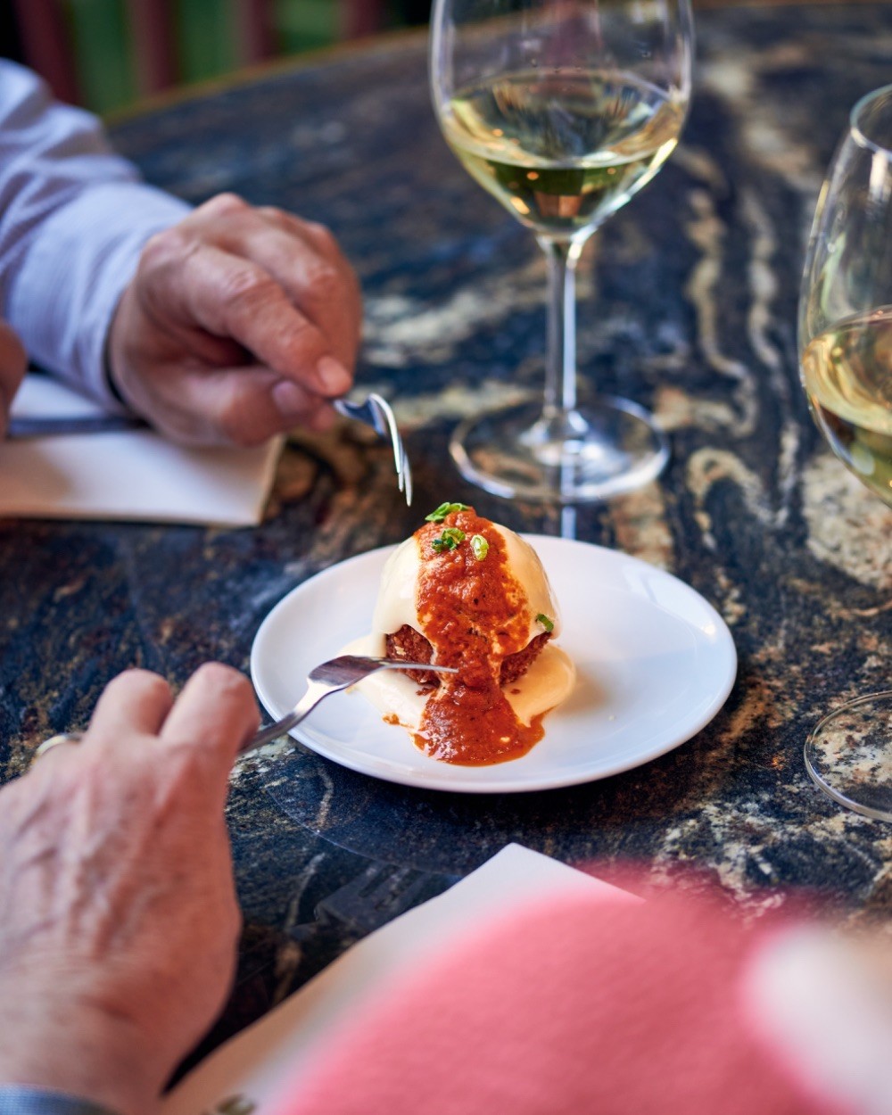 Spanish tapas paired with wine during a Barcelona food and wine tour.
