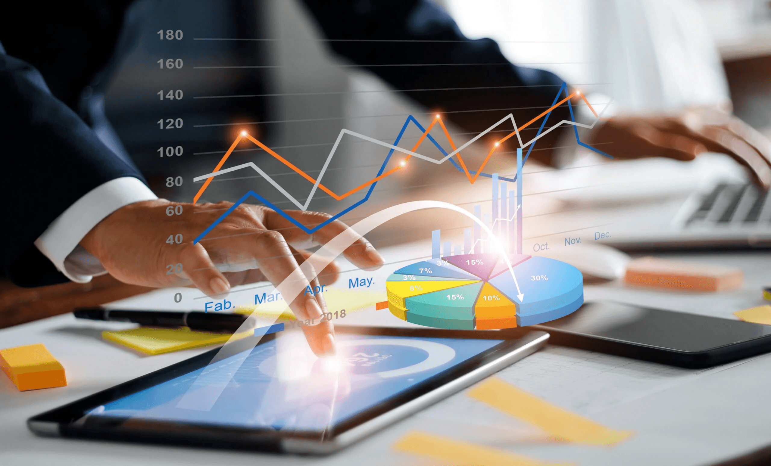 Analyzing financial data on digital tablet - Enterprise Customer Data Platforms