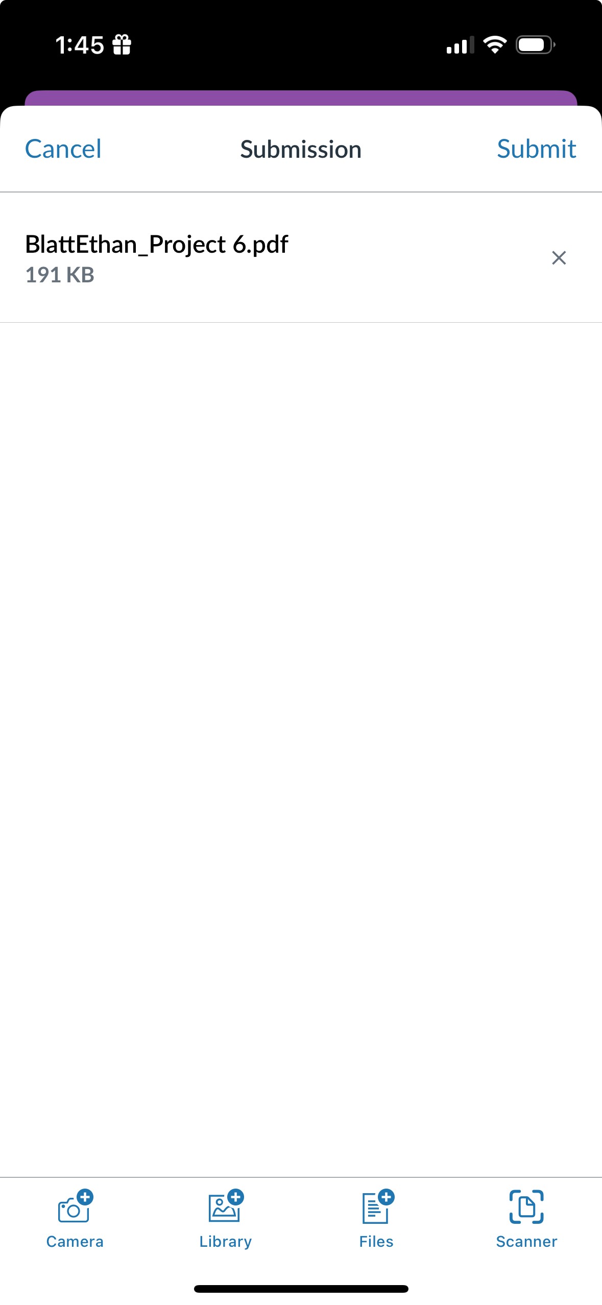 Current Canvas dashboard page