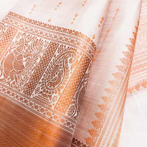 Light Mocha and Copper Brown Kanchivaram Silk Saree