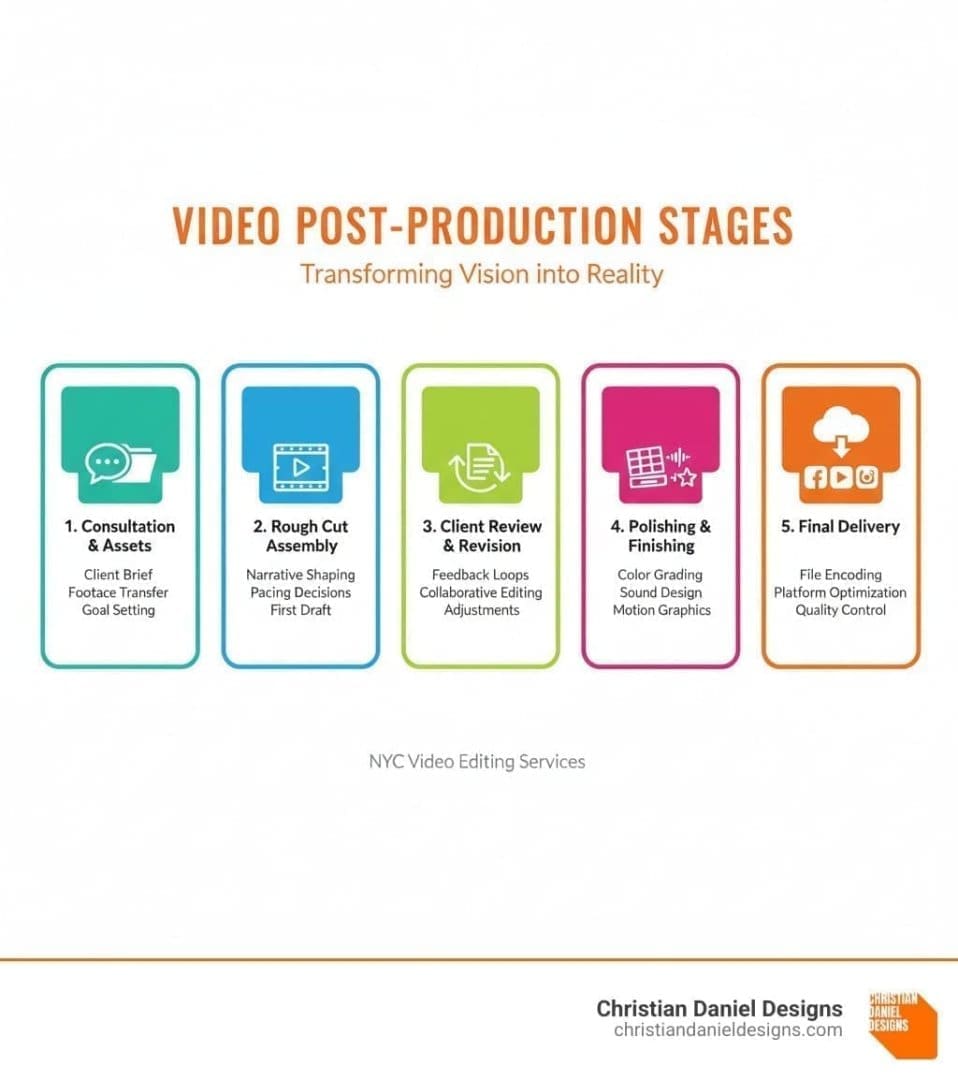Stages of post production infograph