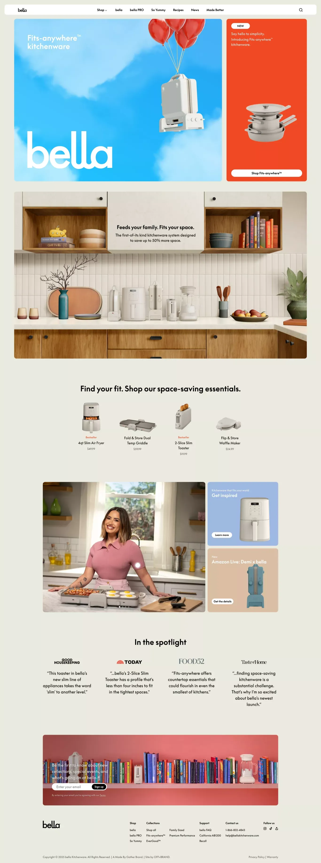 bella Kitchen Appliances ecommerce page screenshot showcasing Ecommerce and Food & Drinks design