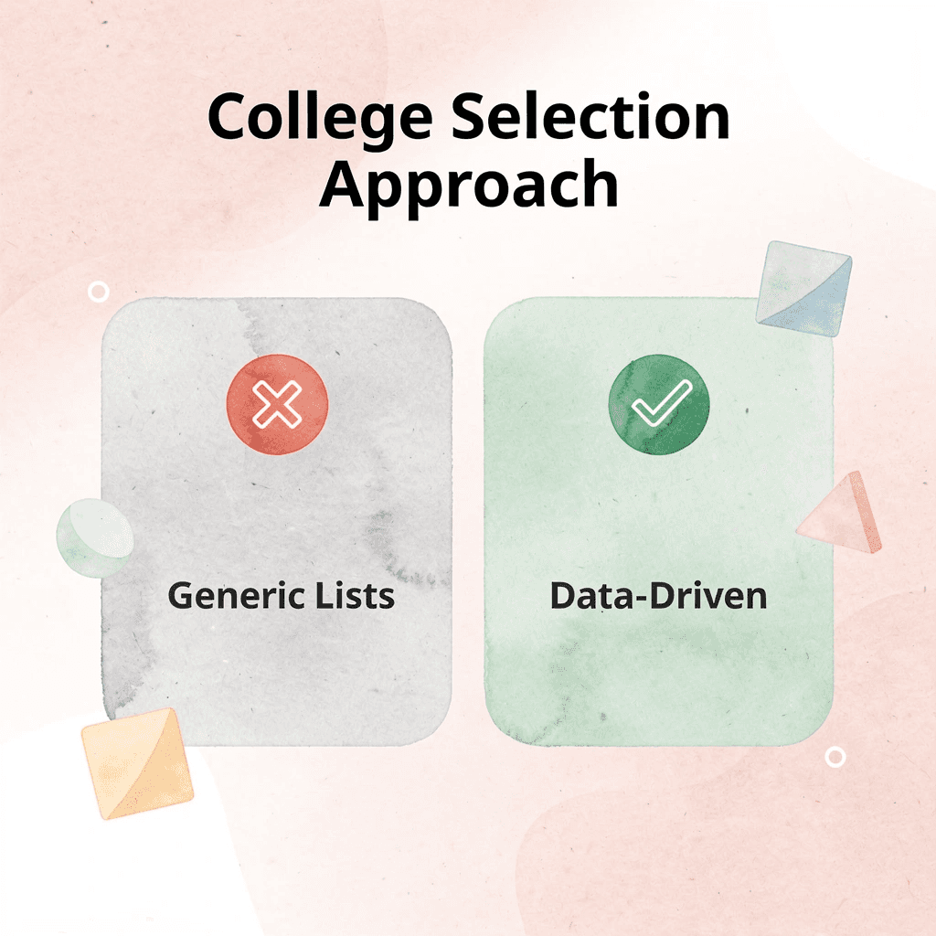 Comparison of generic versus data-driven college selection approaches