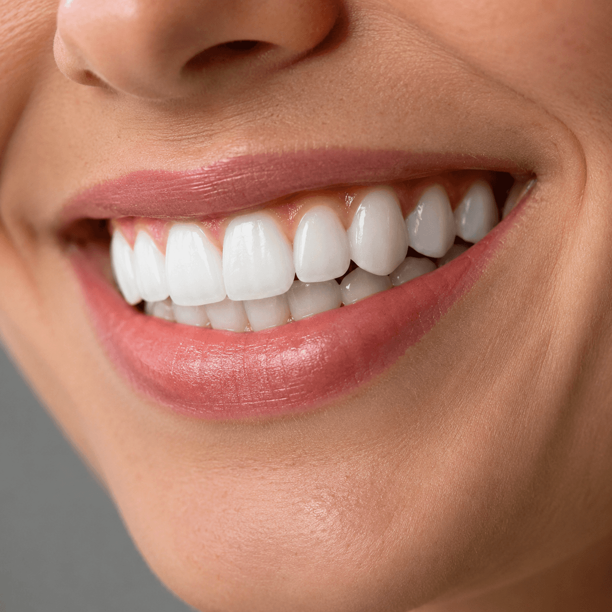 Close-up of smile with clean white teeth