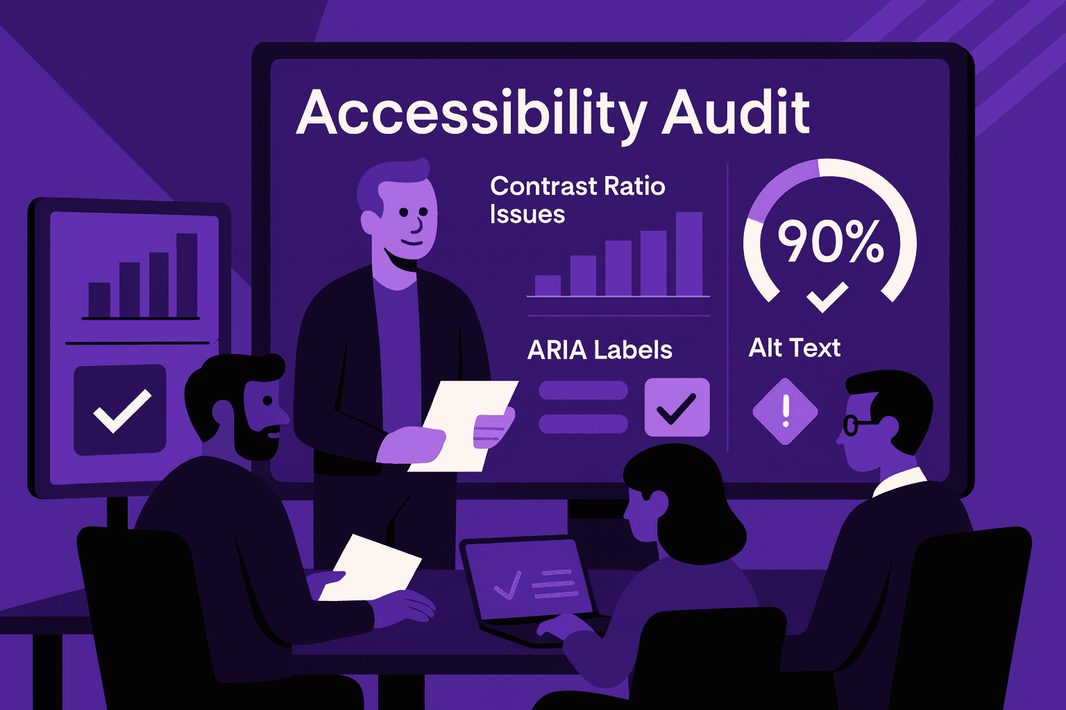 enterprise SaaS team reviewing accessibility audit issues and WCAG guideline compliance