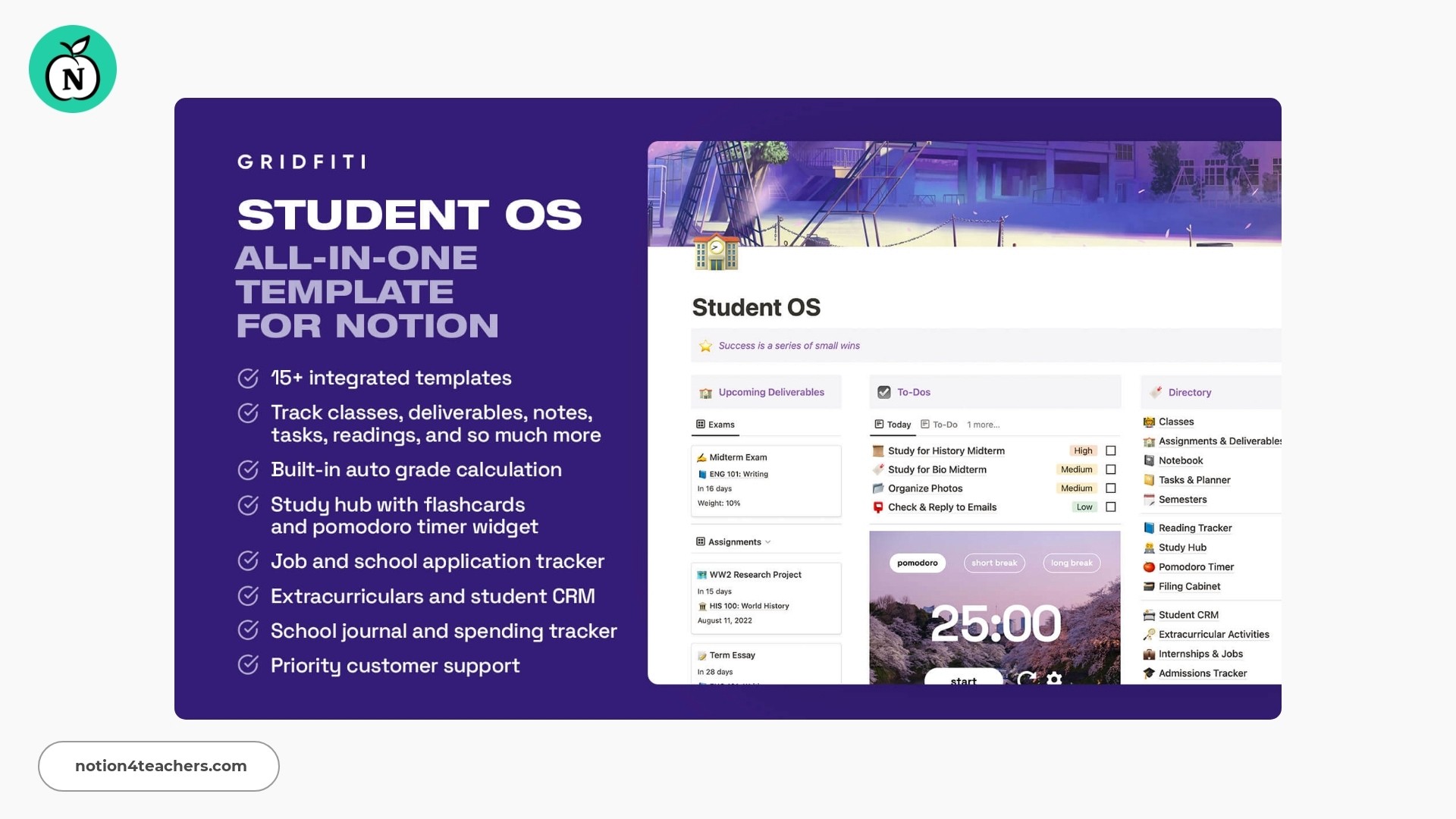 Student OS: All-in-One Notion Student Template