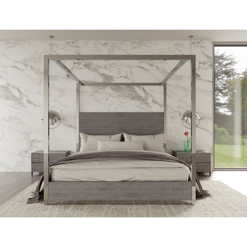 Enhance your workspace with the gray canopy bed, designed for comfort and efficiency.