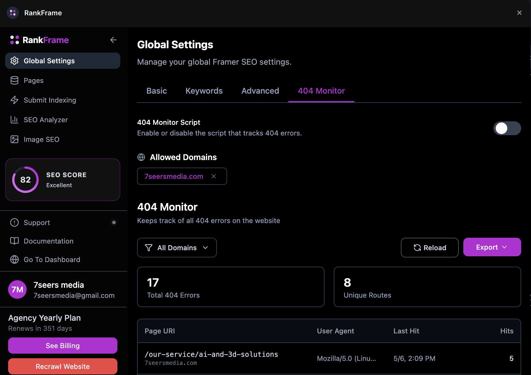 Troubleshooting RankFrame settings