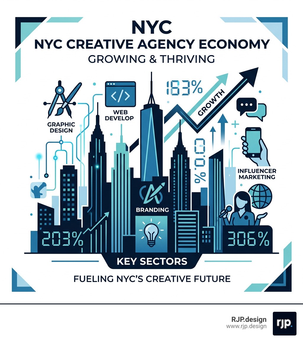 Growth of NYC creative agency economy infographic - creative agency new york infographic