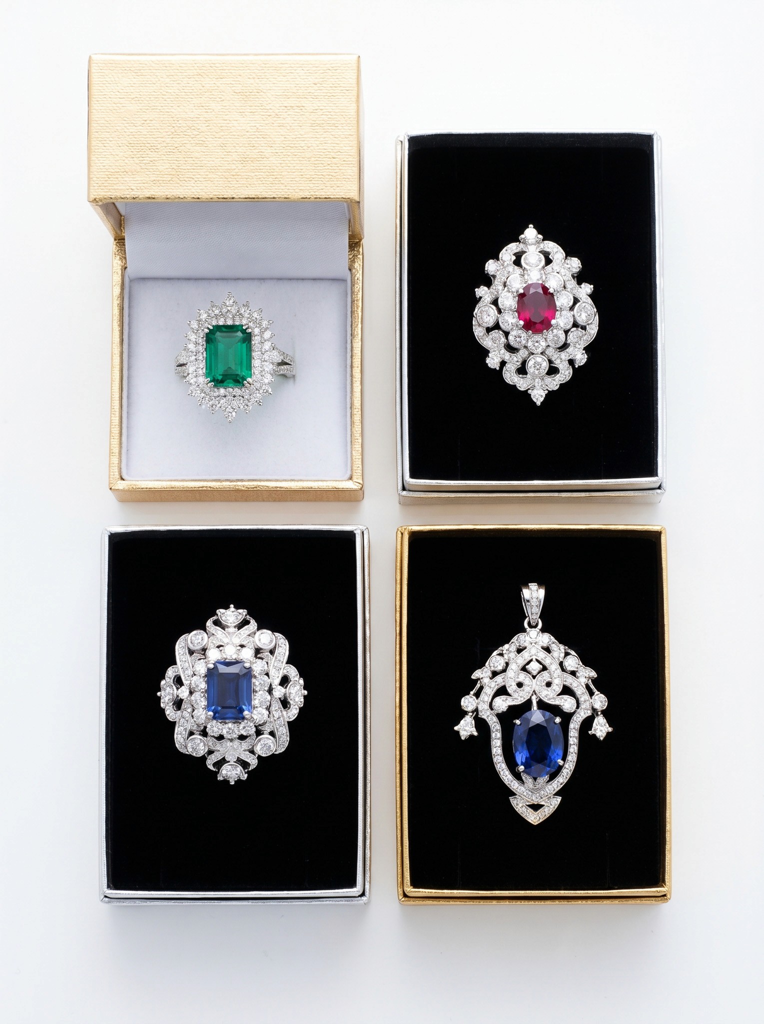 Assortments of Lab Grown Gems Pendants by Lab Grown Dreams.