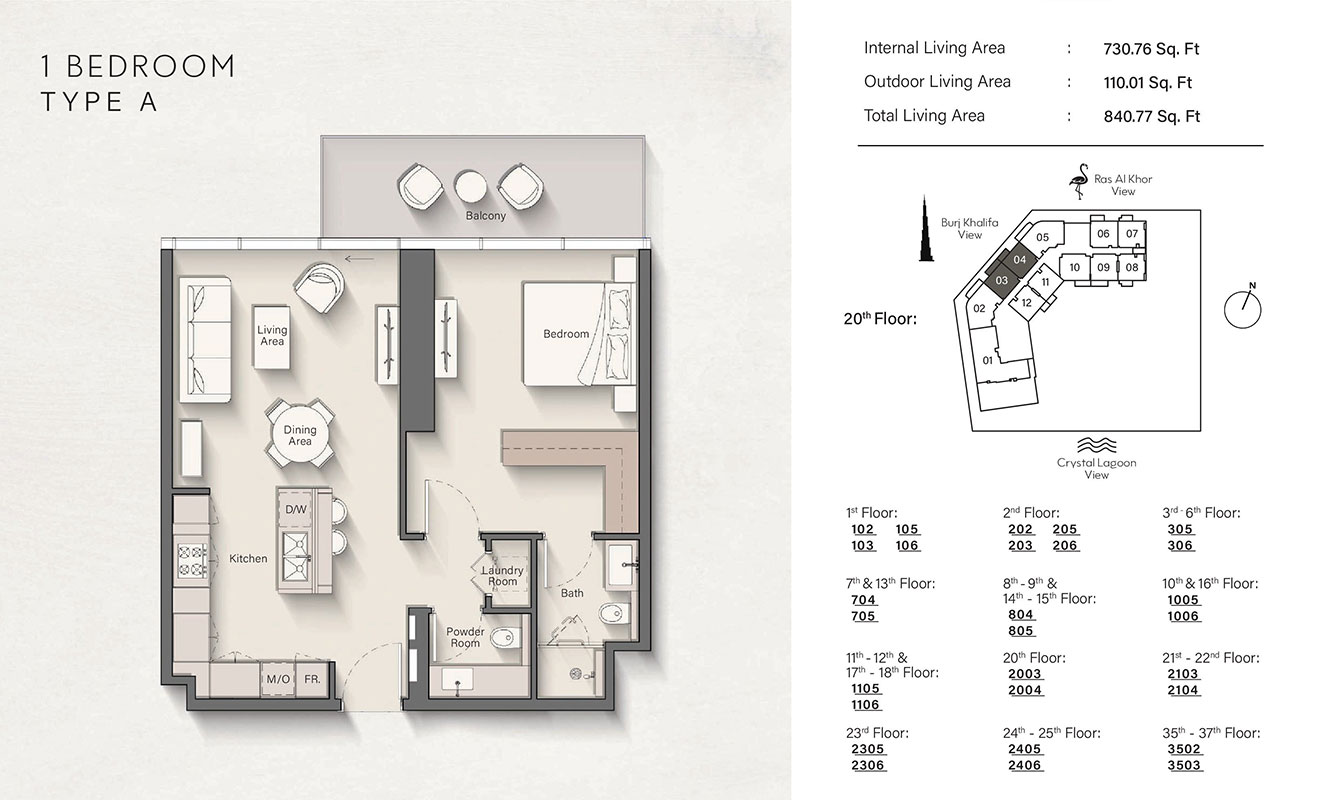 Claydon House 1-Bedroom Floor Plan