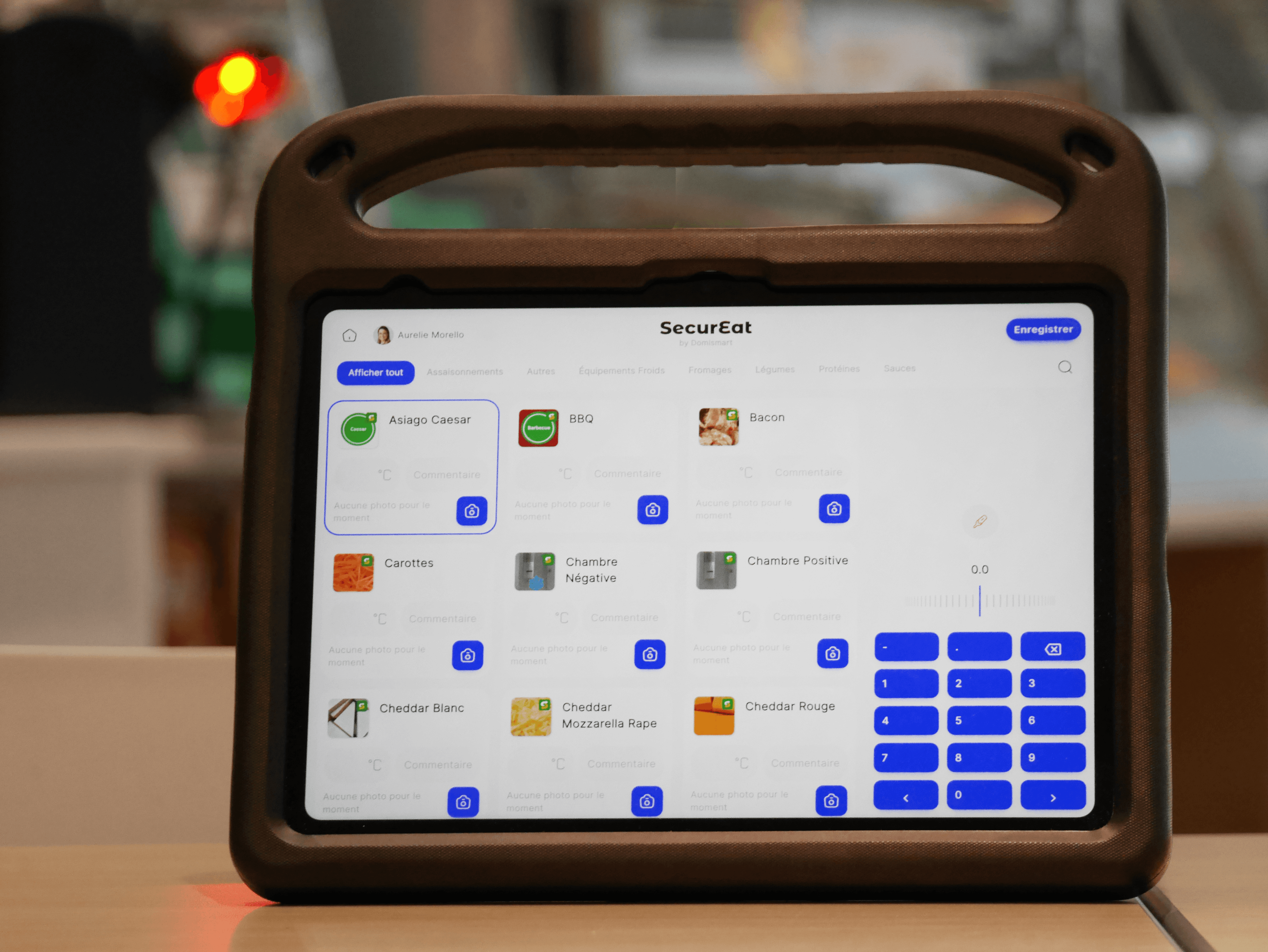 Screenshot of the main dashboard with gradients as background