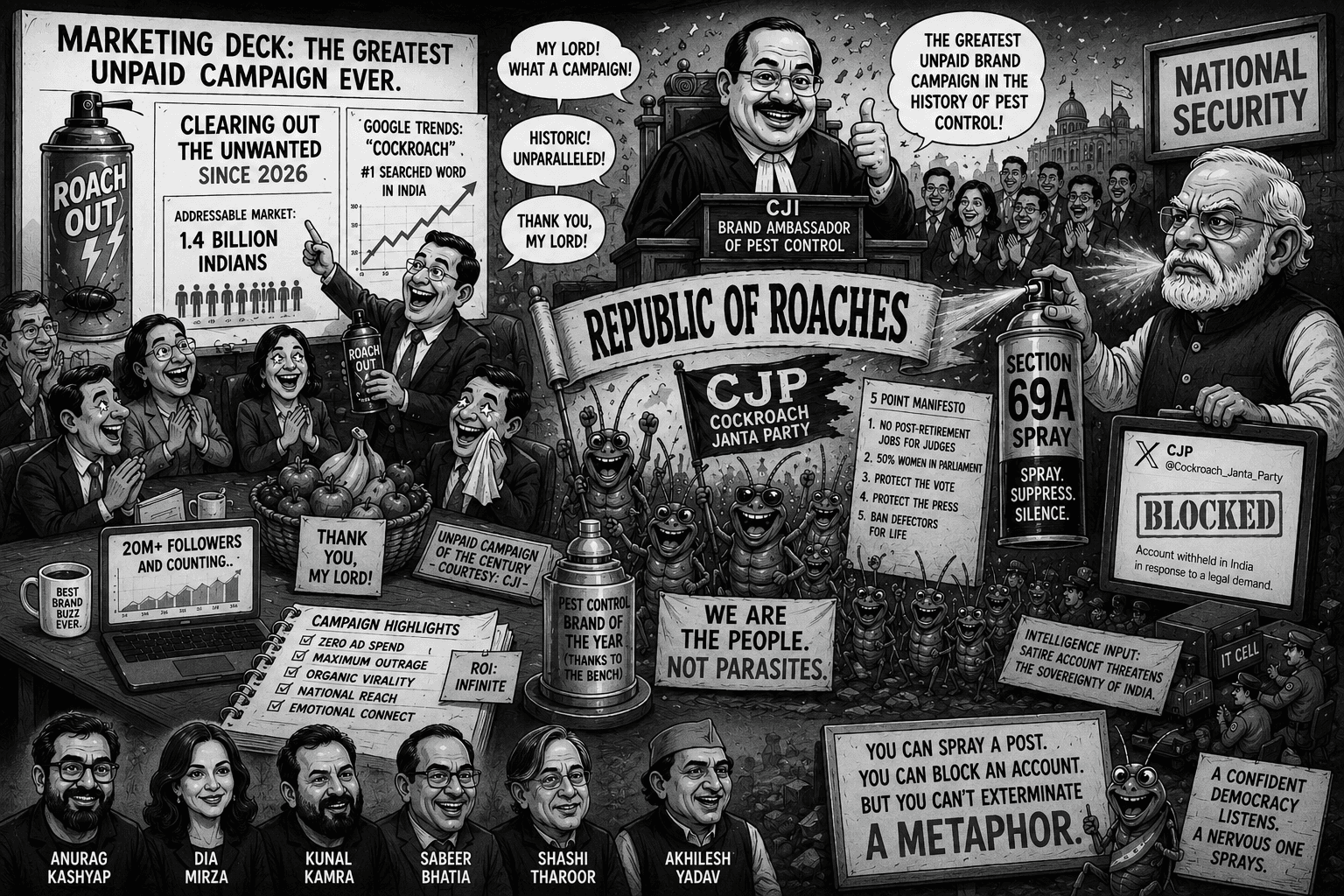 Saritical Republic of Roaches political parody artwork