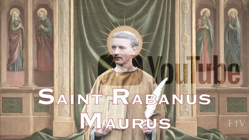 Sacred artwork by Faith and Verse. © Faith and Verse, 2026. All rights reserved. Fulda River in February, still and partially frozen under a pale winter sky, evoking the silent passing of Saint Rabanus Maurus.