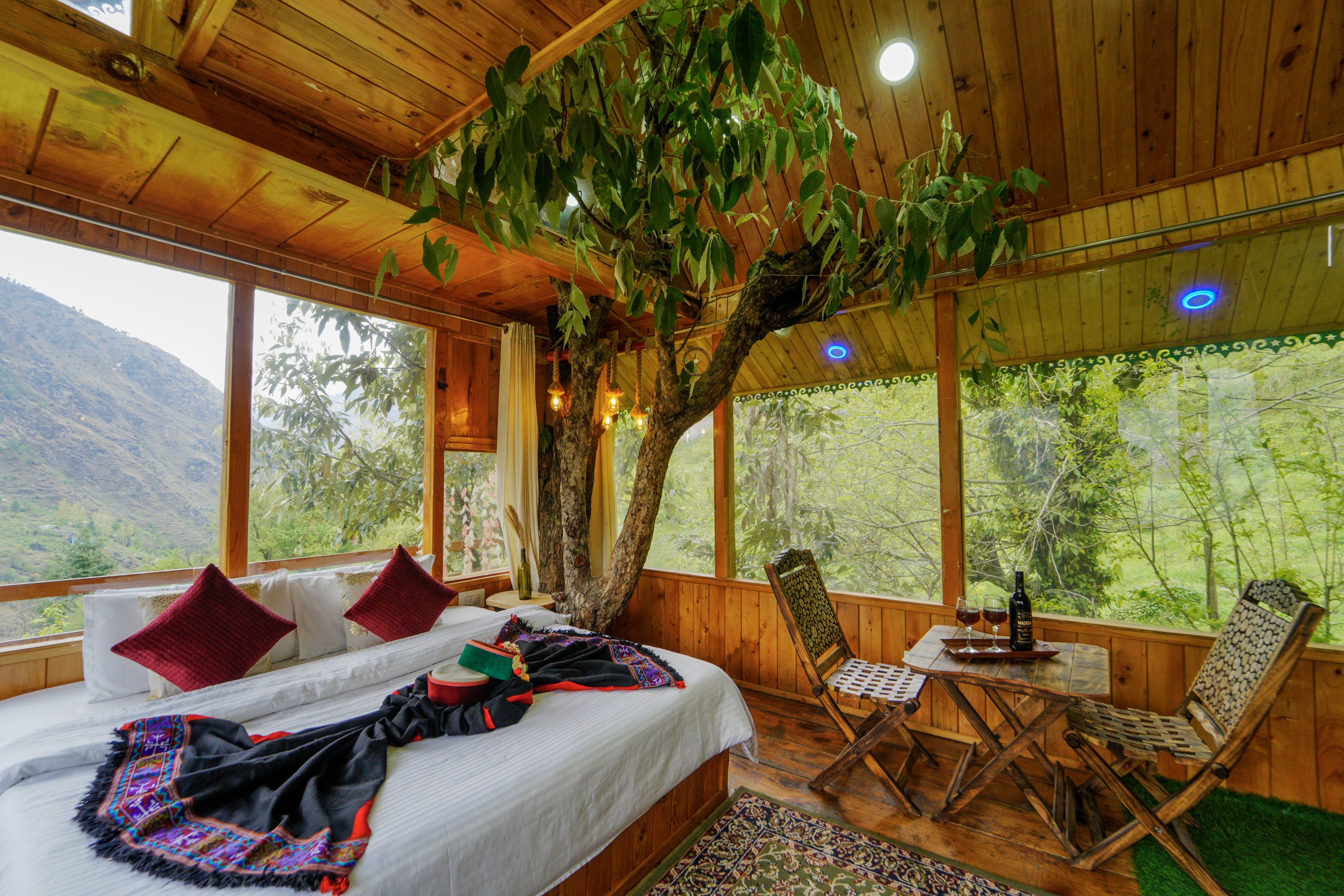 Fireplace and café at Tree House Collective
