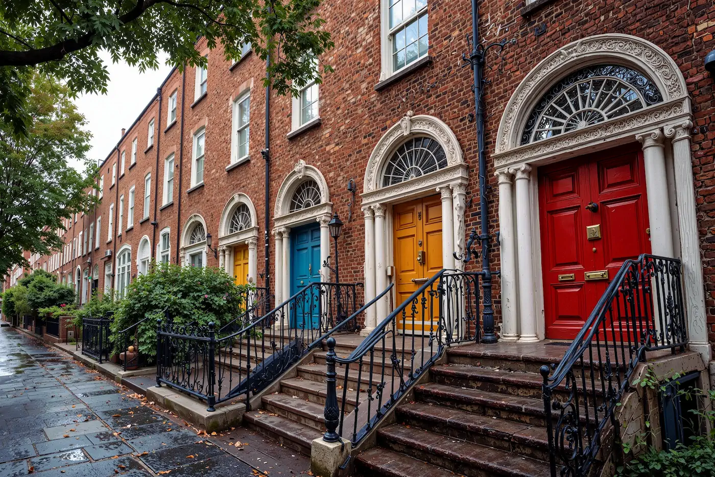 Exterior of a classic pre-1963 Dublin property with restored brick facade and elegant modern detailing, representing Hybrid Property’s Pre-63 Property service.